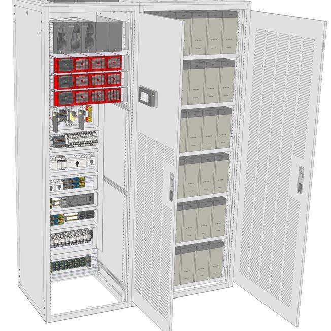 EPS AC-järjestelmä: C2066+C2086, 400 - 400 Vac, 7,5 kVA, 310 Ah