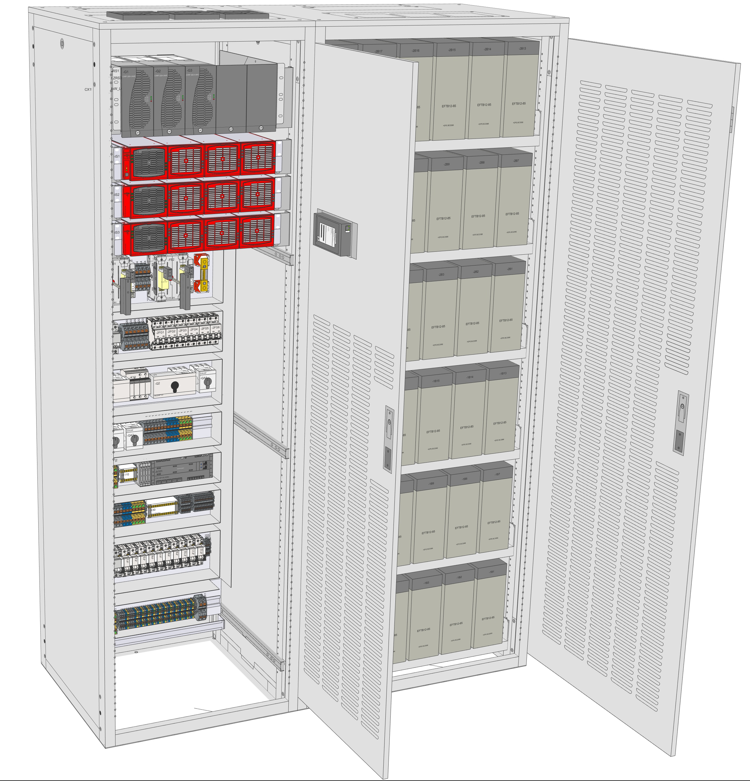 EPS AC-System C2066+C2086, 400 - 400 Vac, 7,5 kVA, 310 Ah